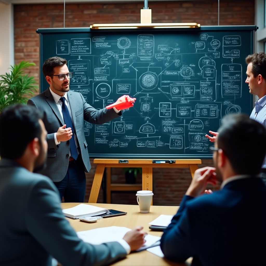Sesión de planificación estratégica con clientes